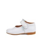 Angelitos Pantofi 1502 MERCEDITAS CHAROL CON VELCRO Blanco