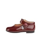 Angelitos Pantofi 1502 MERCEDITAS CHAROL CON VELCRO Burdeos