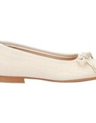 Angelitos Pantofi 1568 Bailarina Lazo Lino Ceremonia Beige