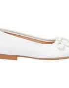 Angelitos Pantofi 1568 Bailarina Lazo Lino Ceremonia Blanco