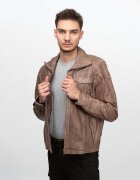Cameleon Îmbracaminte Men's Leather Jacket Laslo Grey