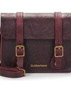 Dr. Martens Genti 7IN/18CM SATCHEL CHERRY RED CRAZY HORSE FLORAL EMBOSS