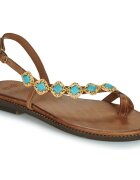 Exé Shoes Pantofi 530-MILOS-LEATHER-BROWN-TURQUOISE