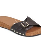 FITFLOP Pantofi IQUSHION ADJUSTABLE BUCKLE LEATHER SLIDES