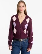 Guess Îmbracaminte Ls Vn Gracie Argyle Cardi Swtr