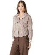 I Am Îmbracaminte Alessia dual print crop shirt H696