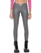 Leone 1947 Îmbracaminte Woman Fake Leather Leggings Pearl