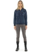 Leone 1947 Îmbracaminte Woman Hoody Full Zip Indaco