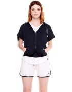 Leone 1947 Îmbracaminte Woman Hoody Short Sleeves Black Boring