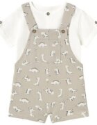 Mayoral Îmbracaminte 1650 Conjunto peto estampado y camiseta bebé Crudo