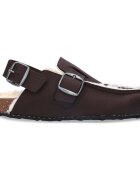 Nae Vegan Shoes Pantofi Vegan Winter Clogs with Cotton Lining Medan Brown