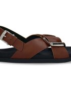 Nae Vegan Shoes Pantofi Women's Vegan Flat Sandals Luna Brown