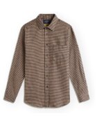 Portuguese Flannel Îmbracaminte Abstract Pied Poule Shirt - Navy