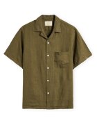 Portuguese Flannel Îmbracaminte Linen Camp Collar Shirt - Olive