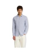 Selected Îmbracaminte Regkylian-Linen Shirt - Blue Fog/White