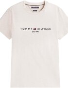 Tommy Hilfiger Îmbracaminte Slim Logo Embroidery T-Shirt Heathered Oatmilk