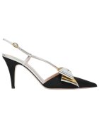 Valentino Bags Pantofi Escarpins Slingback Bowow nœud décoratif en cuir lamé