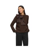 Vila Îmbracaminte Bows Highneck Knit - Coffee Bean