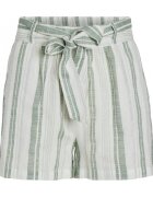 Vila Îmbracaminte Etni Shorts - Cloud Dancer/Green