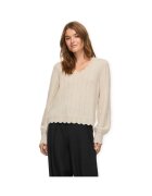 Vila Îmbracaminte Zira V-Neck Knit - Super Light Natural Melange