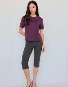Stradivarius B01 Tricou Basic Regular Fit Heavy Weight Purpuriu S