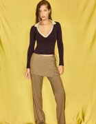 Stradivarius B03 Tricou Polo Stretch Maro Xl