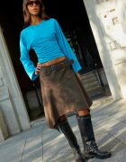 Stradivarius B11 Tricou Cu Mânecă Lungă Și Talie Ajustată Turcoaz Xs