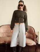 Stradivarius Bermude Din Felpa Gri Melanj Xs