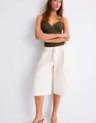 Stradivarius Bermude Poplin Cu Stoppers Vanilie Xxs