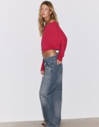 Stradivarius Blugi Barrel Talie Joasă Albastru Mediu 42