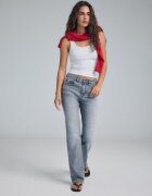 Stradivarius Blugi D98 Straight Cu Aspect Vintage Gri Mediu 34