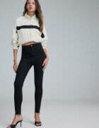 Stradivarius Blugi Skinny Cu Talie Înaltă Negru 34