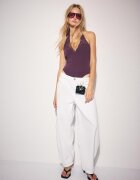 Stradivarius Body Halter Din Plasă Purpuriu S