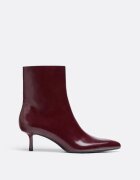 Stradivarius Botine Cu Toc Kitten Din Imitație De Piele Bordo 38