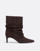 Stradivarius Botine Cu Toc Kitten Slouchy Din Piele Maro 41