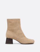 Stradivarius Botine Din Piele Cu Toc Bej 36