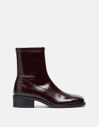 Stradivarius Botine Plate Stretch Imitație De Piele Bordo 37