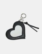 Stradivarius Breloc Charm Portofel Inimă Cu Oglindă Negru Os