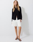 Stradivarius Cămașă Fluidă Cu Efect De In Negru L