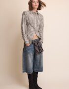 Stradivarius Cămașă În Carouri Cu Pernițe Bej Xl