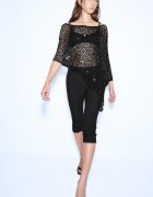 Stradivarius Capă Din Tricot Cu Paiete Negru Os