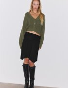 Stradivarius Cardigan Cu Decolteu În V Kaki L