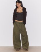 Stradivarius Cardigan Din Tricot Cu Fermoar Și Glugă Maro Xl