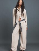 Stradivarius Cardigan Din Tricot Cu Guler Cu Bandă Piatră Xl