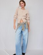 Stradivarius Cardigan Din Tricot Cu Mâneci Raglan Bej S