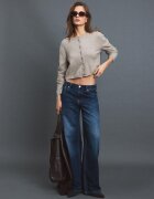 Stradivarius Cardigan Din Tricot Cu Nasturi Și Textură Moale Piatră M