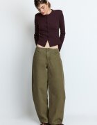 Stradivarius Cardigan Din Tricot Cu Pernițe Vinete L