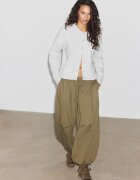 Stradivarius Cardigan Din Tricot Oversize Gri Melanj Xs