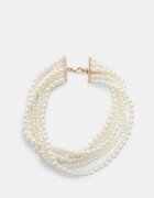 Stradivarius Choker Cu Perlă Falsă Auriu Os