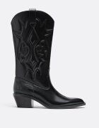Stradivarius Cizme Cu Toc Cowboy Negru 40